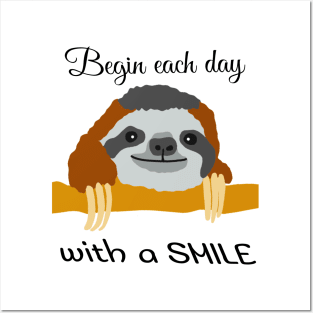 Sloth morning quote Posters and Art